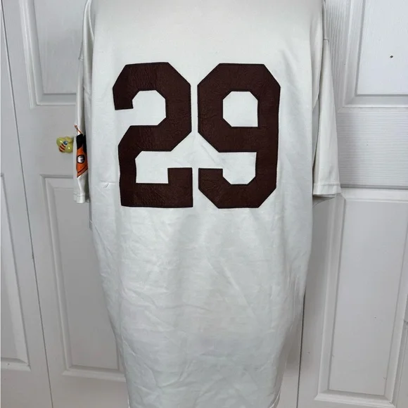 Browns Mitchell & Ness Cream and Brown Jersey - Picture 4 of 6